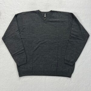 Nike Golf V-Neck Wool Knit Sweater Long‎ Sleeve Gray Men's Size XXL VTG NWT